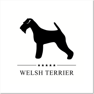 Welsh Terrier Black Silhouette Posters and Art